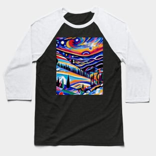 Rainbow Landscape Baseball T-Shirt